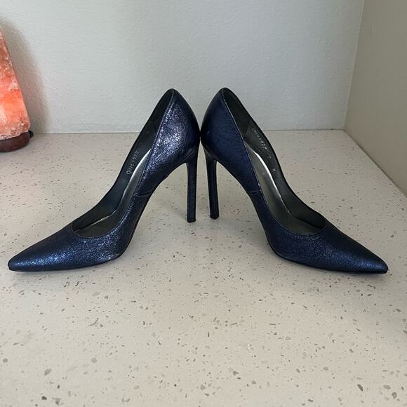 Stuart Weitzman Metallic Blue Stiletto Pumps Women’s Size 7 - Picture 7 of 14